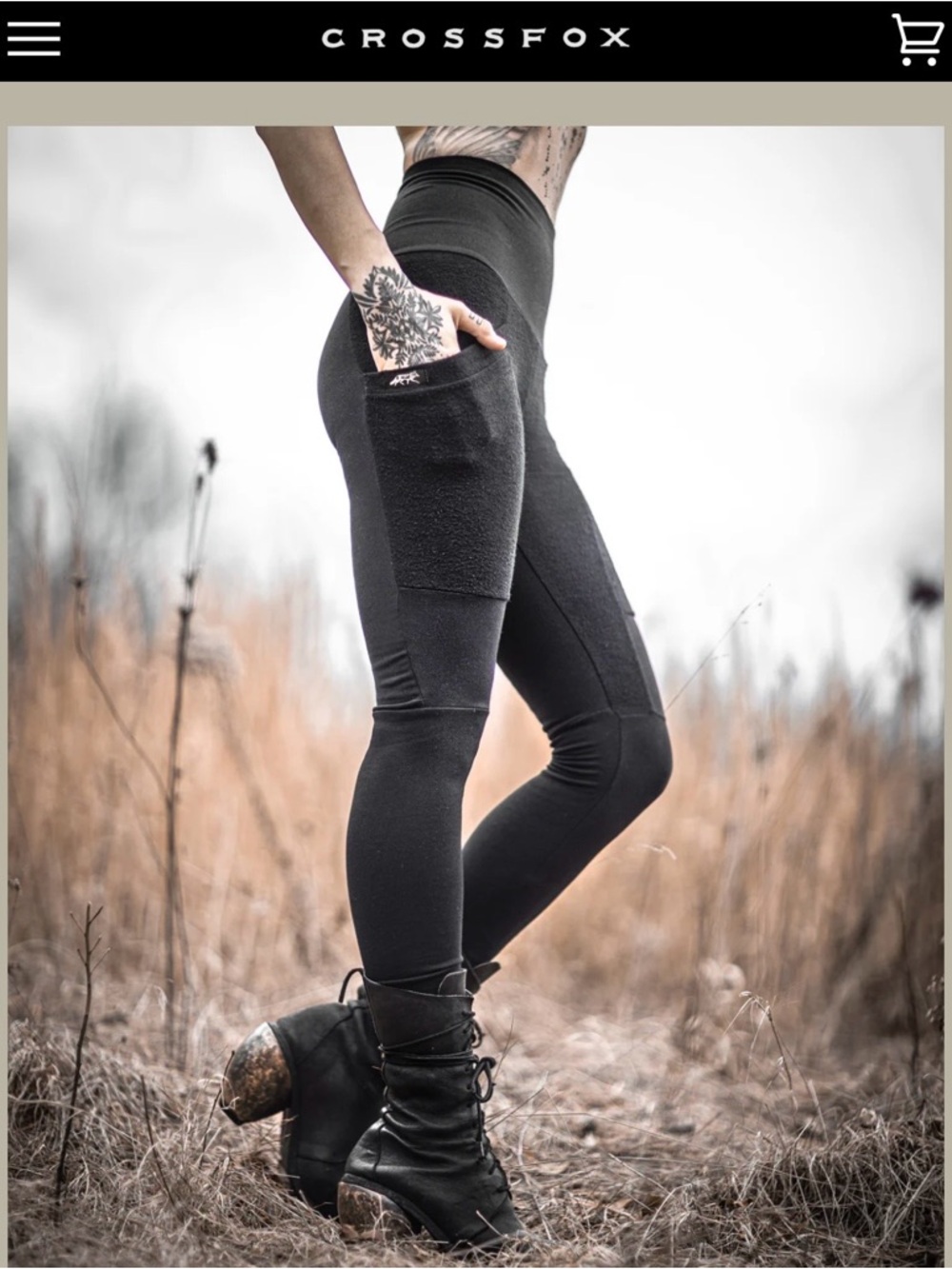 Crossfox lightweight Lucien Pocket Leggings - Medium, tan/brown/black, ooak - Picture 7 of 14